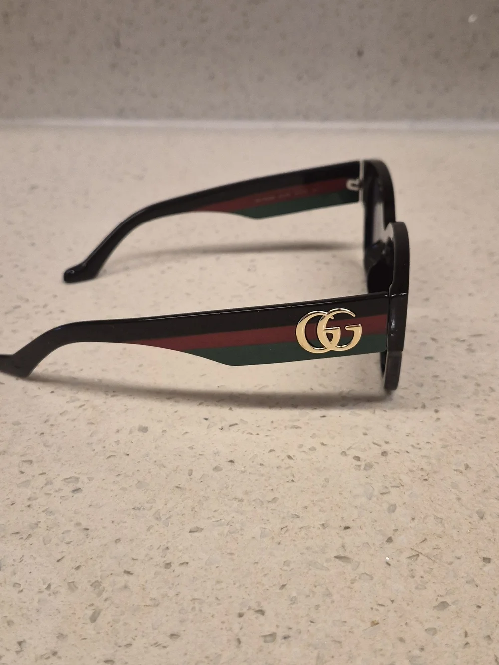 Gucci Black Oversized Square Sunglasses with Dark Grey Lenses